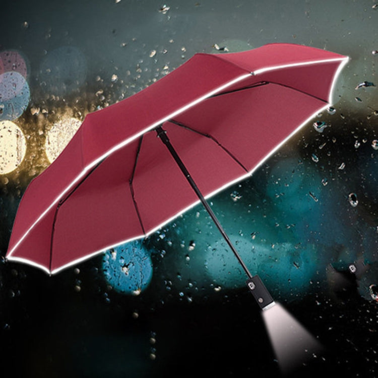 Umbrella Smart Black Technology Multifunctional Creative Automatic Folding Umbrella with LED Light Reflector