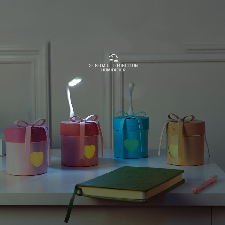 Creative Gift Box Style Air Humidifier USB Three-in-one Multifunctional Air Humidifier with Night Light
