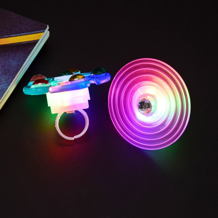 24 PCS Children Luminous Toy Flashing Spinning Top Ring