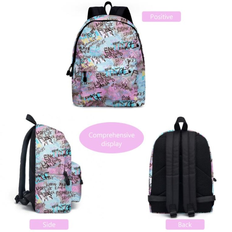 2 in 1 Tie-dye Series Backpack Children Schoolbags Pencil Bags, Size: 16 inches