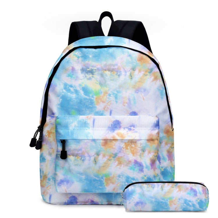 2 in 1 Tie-dye Series Backpack Children Schoolbags Pencil Bags, Size: 16 inches