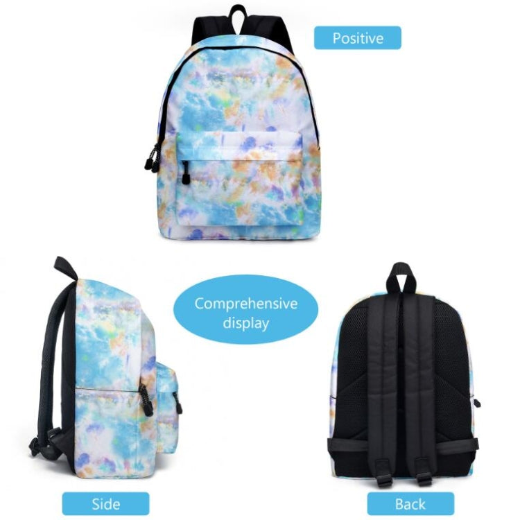 2 in 1 Tie-dye Series Backpack Children Schoolbags Pencil Bags, Size: 16 inches
