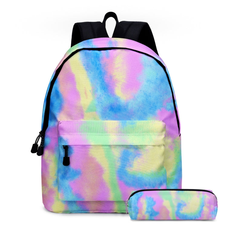 2 in 1 Tie-dye Series Backpack Children Schoolbags Pencil Bags, Size: 16 inches