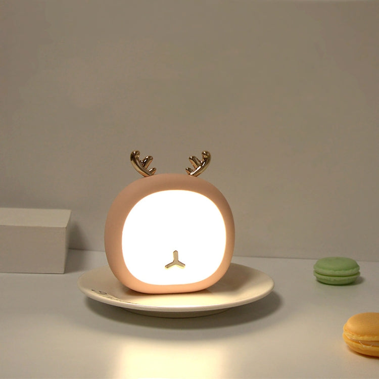 Creative Multifunctional USB Charging Reading Lamp Bedside Soft Night Light, Style:Deer(Pink)