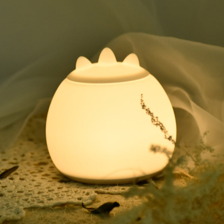 USB Charging Cartoon LED Silicone Colorful Pat Light Bedside Night Light(Monster)