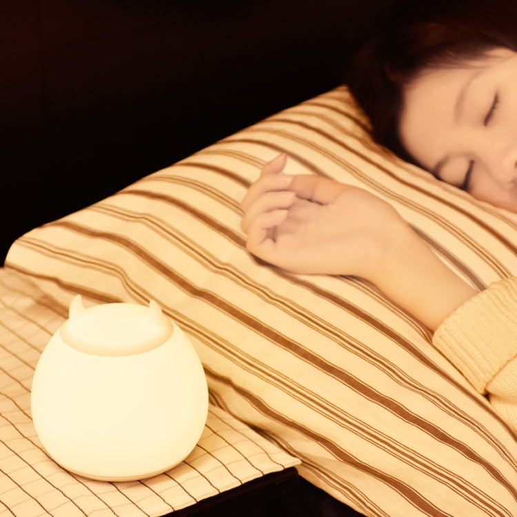 USB Charging Cartoon LED Silicone Colorful Pat Light Bedside Night Light(Monster)