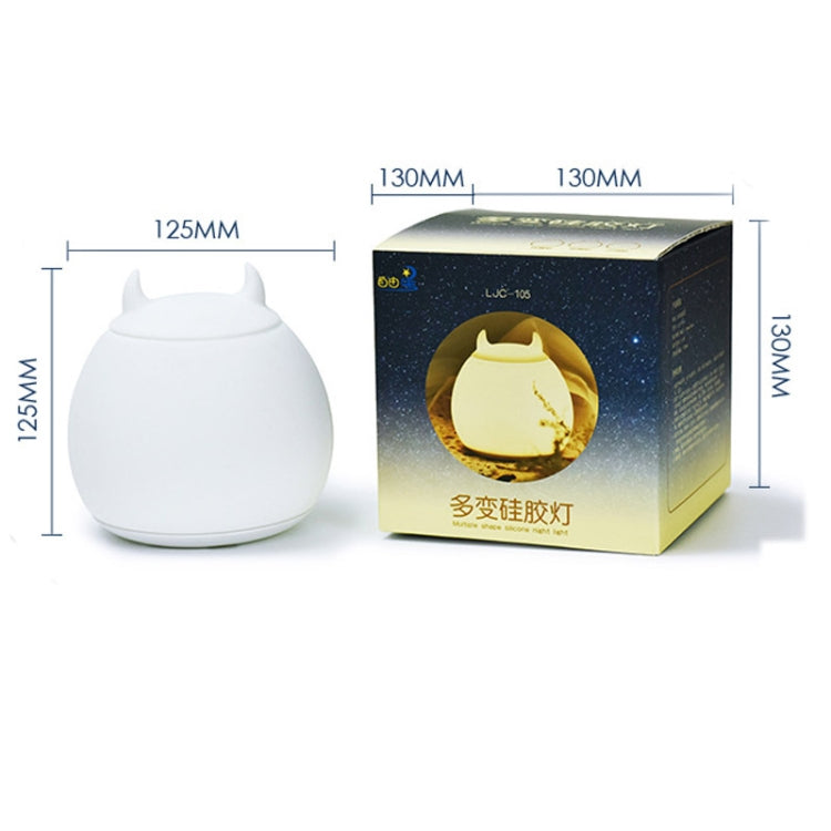 USB Charging Cartoon LED Silicone Colorful Pat Light Bedside Night Light(Monster)