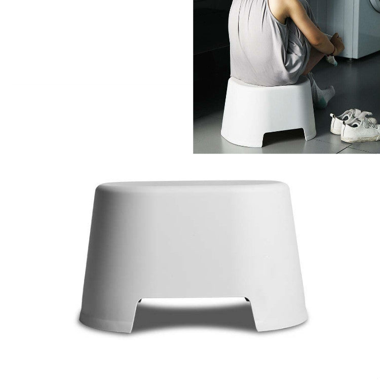 Plastic Stool Children Bathroom Non-slip Small Stool Living Room Shoe Stool, Size:33x25.5x19.5cm(Gray)