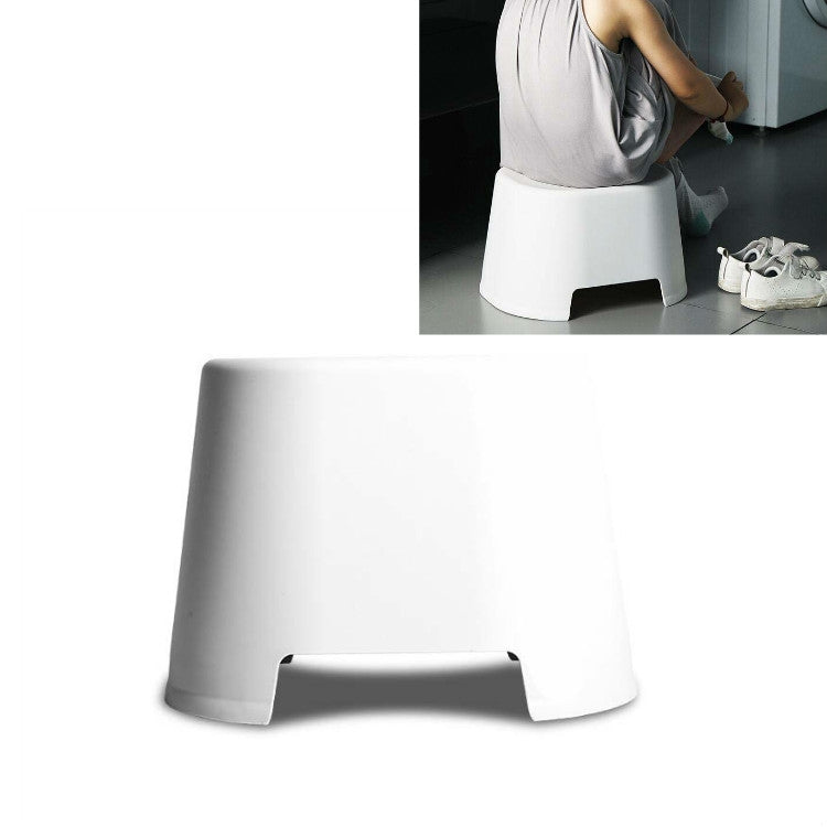 Plastic Stool Children Bathroom Non-slip Small Stool Living Room Shoe Stool, Size:34x26.2x24.5cm(White)
