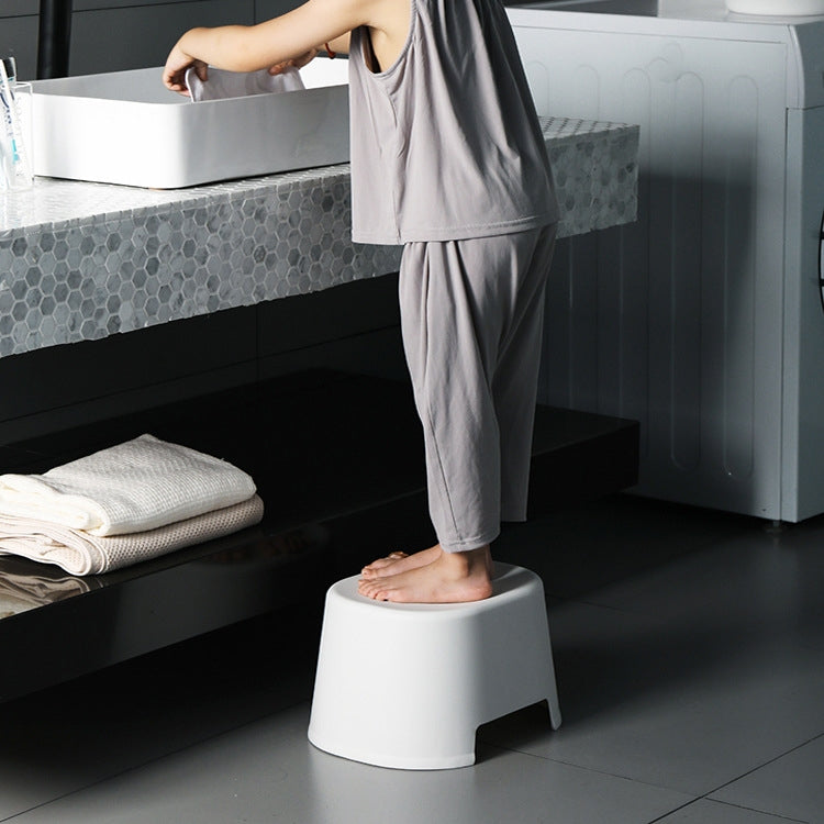 Plastic Stool Children Bathroom Non-slip Small Stool Living Room Shoe Stool, Size:34x26.2x24.5cm(White)