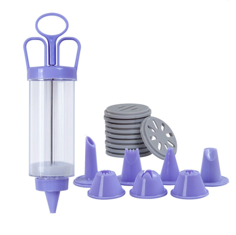 2 PCS Cookie Gun + 8 Mouth + 10 Flower Piece Set Biscuit Mold Squeeze Cream Baking Tool