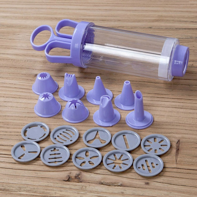 2 PCS Cookie Gun + 8 Mouth + 10 Flower Piece Set Biscuit Mold Squeeze Cream Baking Tool