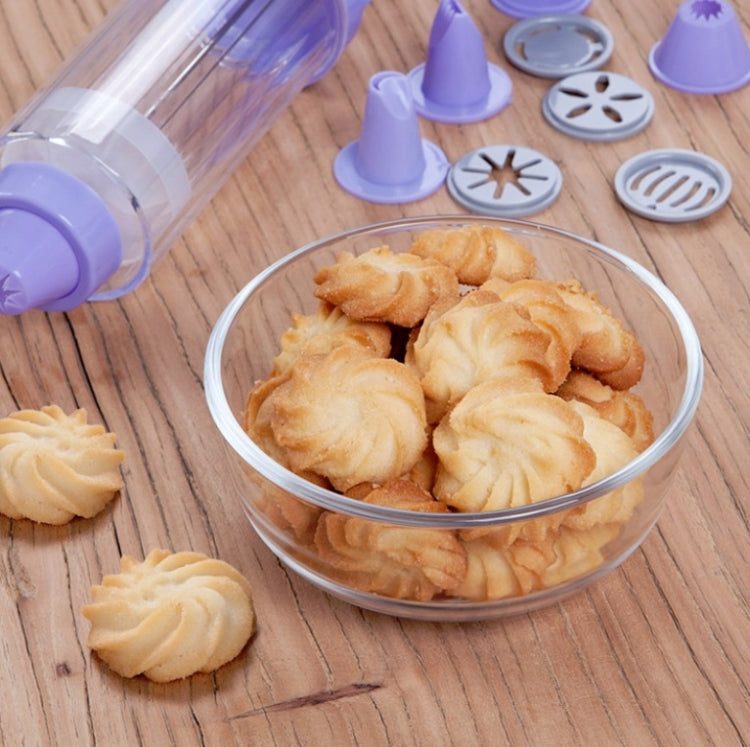 2 PCS Cookie Gun + 8 Mouth + 10 Flower Piece Set Biscuit Mold Squeeze Cream Baking Tool