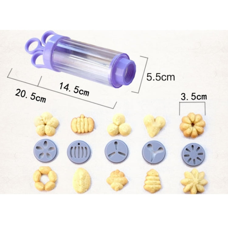 2 PCS Cookie Gun + 8 Mouth + 10 Flower Piece Set Biscuit Mold Squeeze Cream Baking Tool