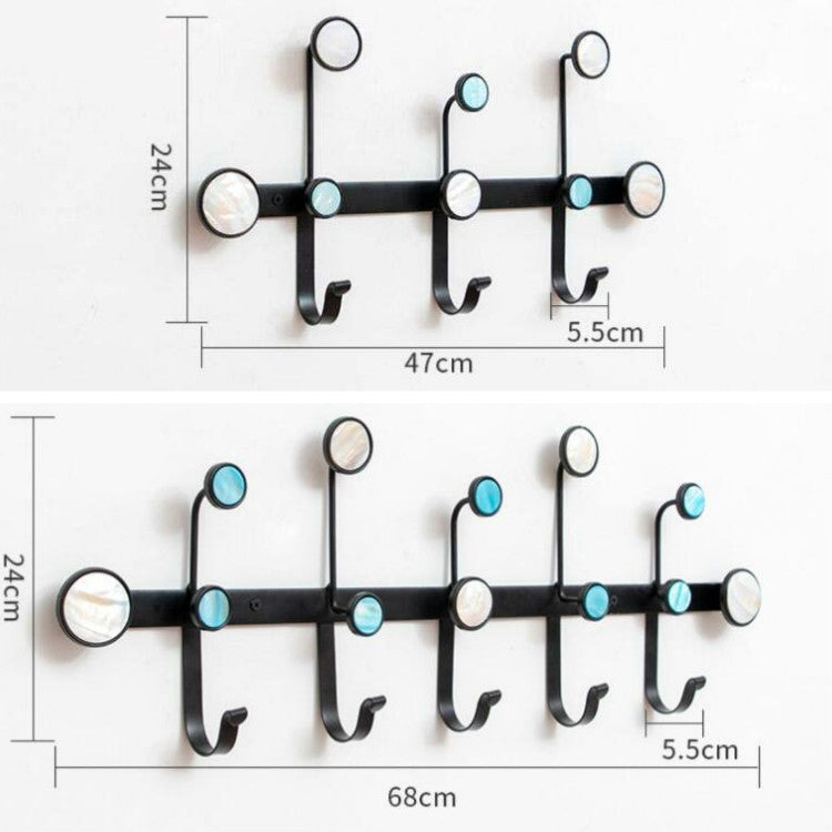Creative Hook Clothes Coat Hook Bathroom Wall Metal Coat Hook, Style:3 Hooks, Color:Black