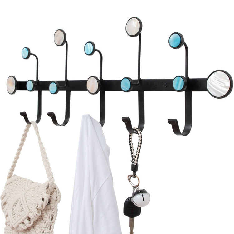 Creative Hook Clothes Coat Hook Bathroom Wall Metal Coat Hook, Style:5 Hooks, Color:Black
