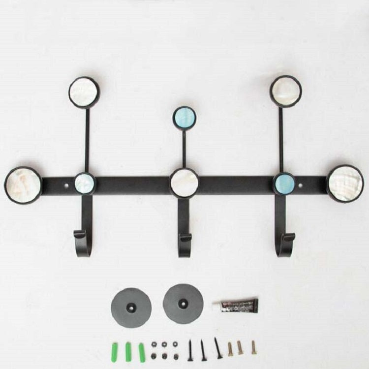 Creative Hook Clothes Coat Hook Bathroom Wall Metal Coat Hook, Style:5 Hooks, Color:Black