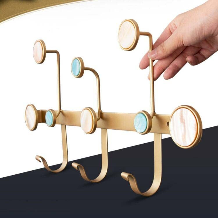 Creative Hook Clothes Coat Hook Bathroom Wall Metal Coat Hook, Style:5 Hooks, Color:Gold