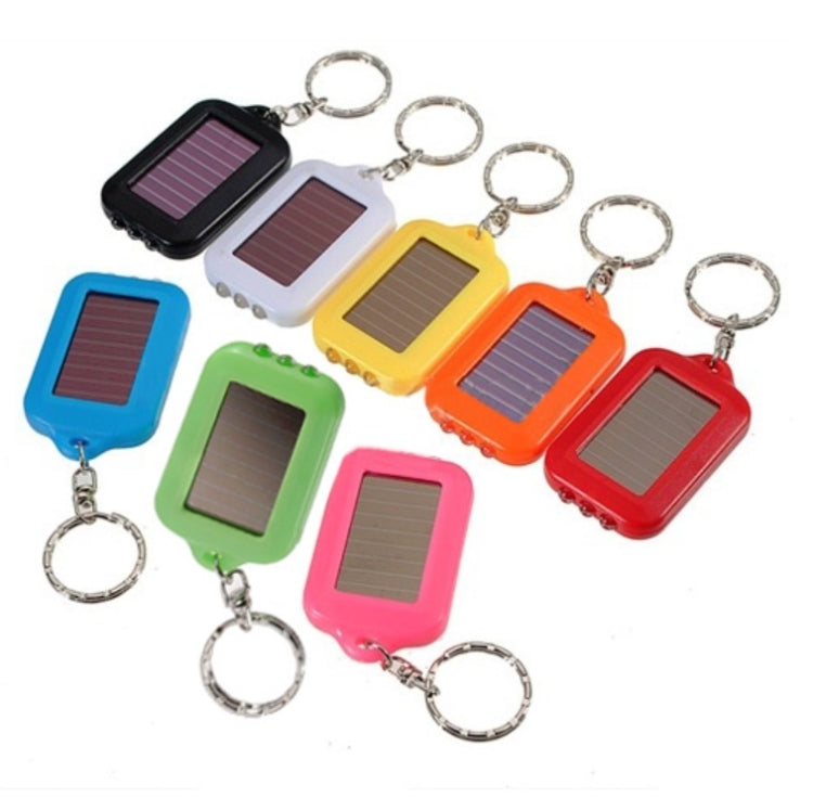 4 PCS Amorphous Silicon Solar LED Portable Keychain Three Lights Mini Flashlight, Random Color Delivery