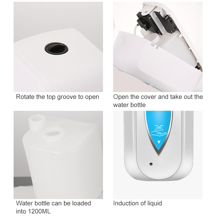 1200ML Automatic Sensor Soap Dispenser USB Rechargeable Wall-mounted Alcohol Disinfection Hand Washing Machine, Product specifications: Gel Type