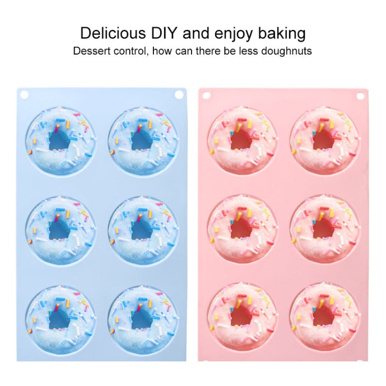 4 PCS 6 Grid Donuts Silicone Sushi Bread Mold DIY Oven Baking Tools(Green Bicolor)