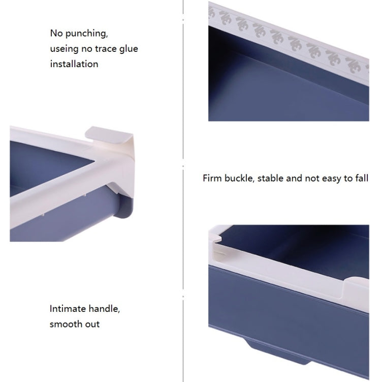 2 PCS Hidden Drawer Storage Box Sticky Cabinet Partition Hanging Storage Box