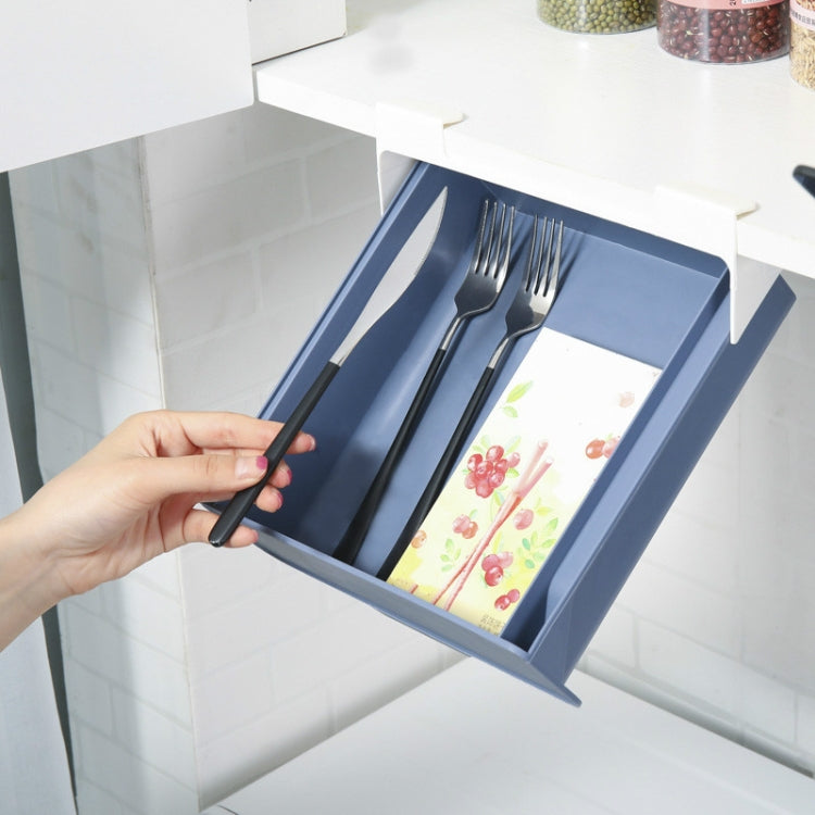2 PCS Hidden Drawer Storage Box Sticky Cabinet Partition Hanging Storage Box