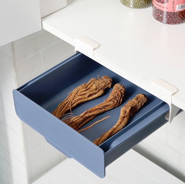 2 PCS Hidden Drawer Storage Box Sticky Cabinet Partition Hanging Storage Box