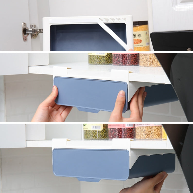 2 PCS Hidden Drawer Storage Box Sticky Cabinet Partition Hanging Storage Box