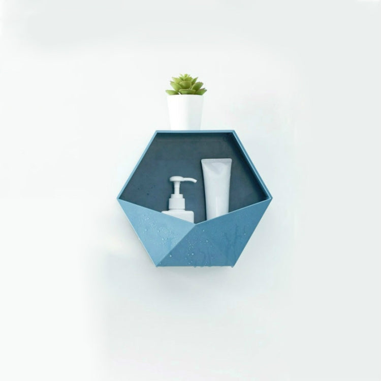 Multifunctional Home Geometric Shape Wall Shelf Bathroom Wall hanging Perforated Storage Rack Random Colour