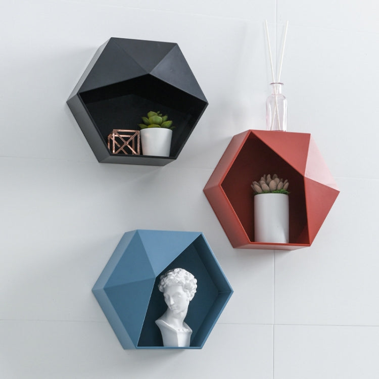 Multifunctional Home Geometric Shape Wall Shelf Bathroom Wall hanging Perforated Storage Rack Random Colour