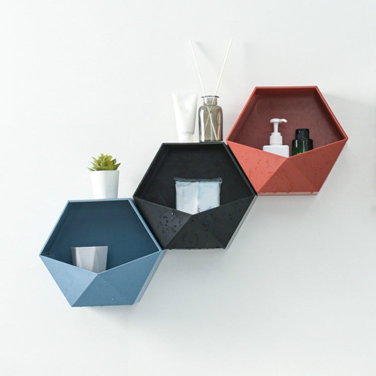 Multifunctional Home Geometric Shape Wall Shelf Bathroom Wall hanging Perforated Storage Rack Random Colour