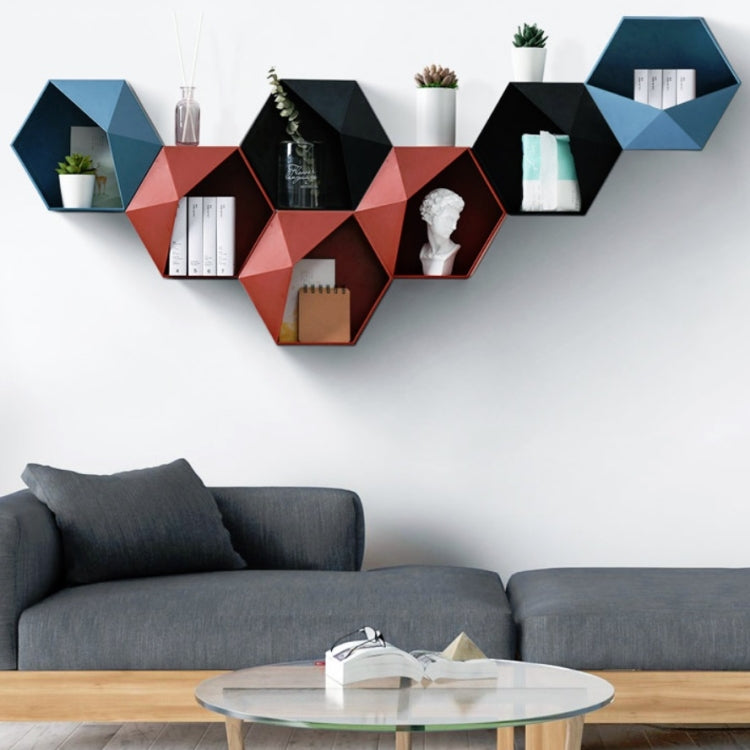 Multifunctional Home Geometric Shape Wall Shelf Bathroom Wall hanging Perforated Storage Rack Random Colour