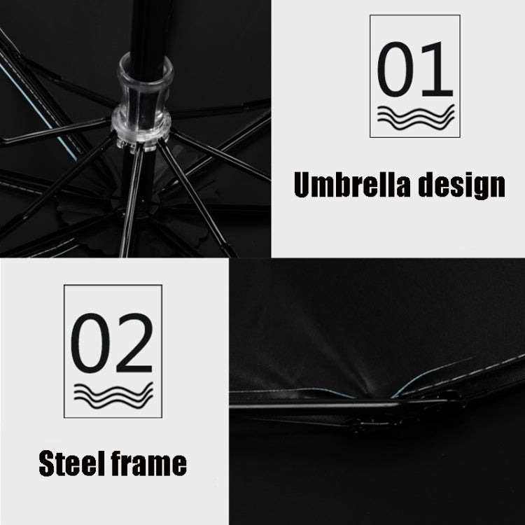 Ultraviolet Protection Three-fold Small Fresh Black Plastic Sunscreen Umbrella Portable Rain and Sun Umbrella