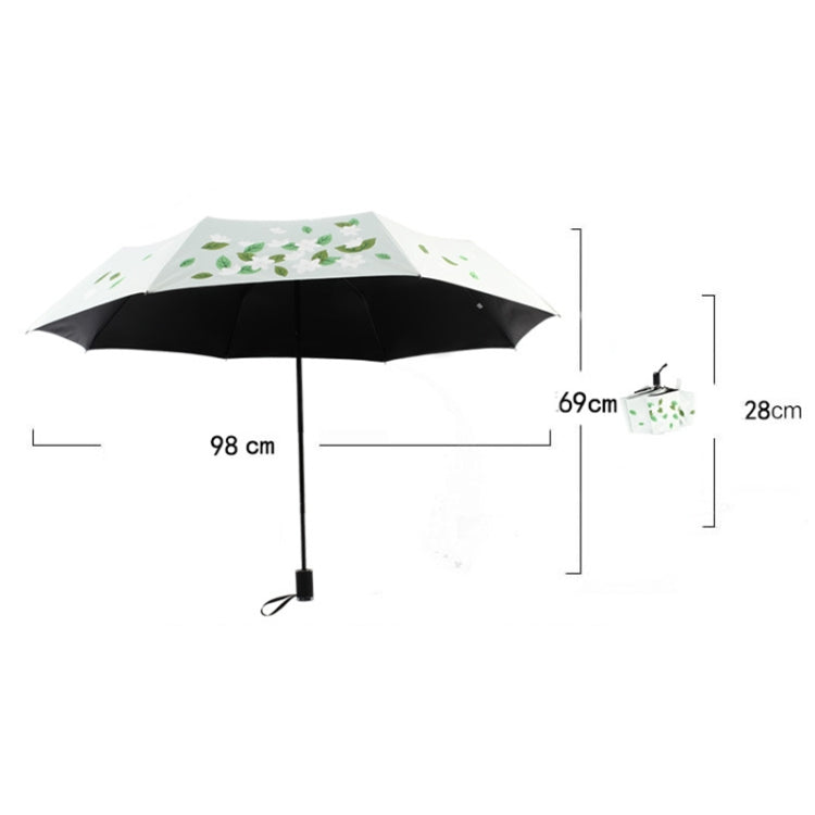 Ultraviolet Protection Three-fold Small Fresh Black Plastic Sunscreen Umbrella Portable Rain and Sun Umbrella