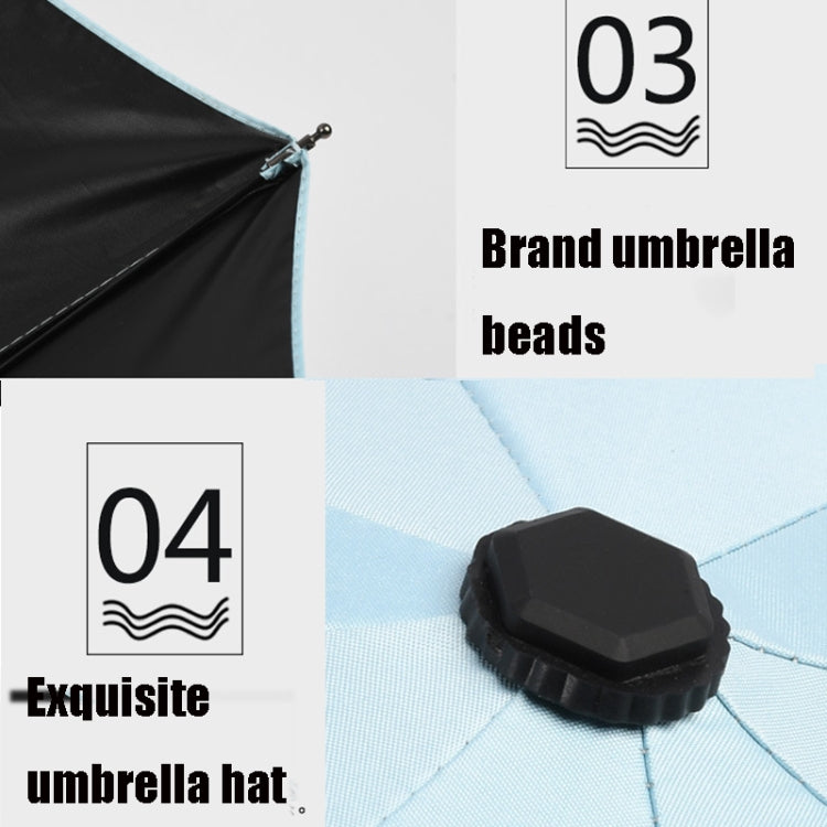 Ultraviolet Protection Three-fold Small Fresh Black Plastic Sunscreen Umbrella Portable Rain and Sun Umbrella