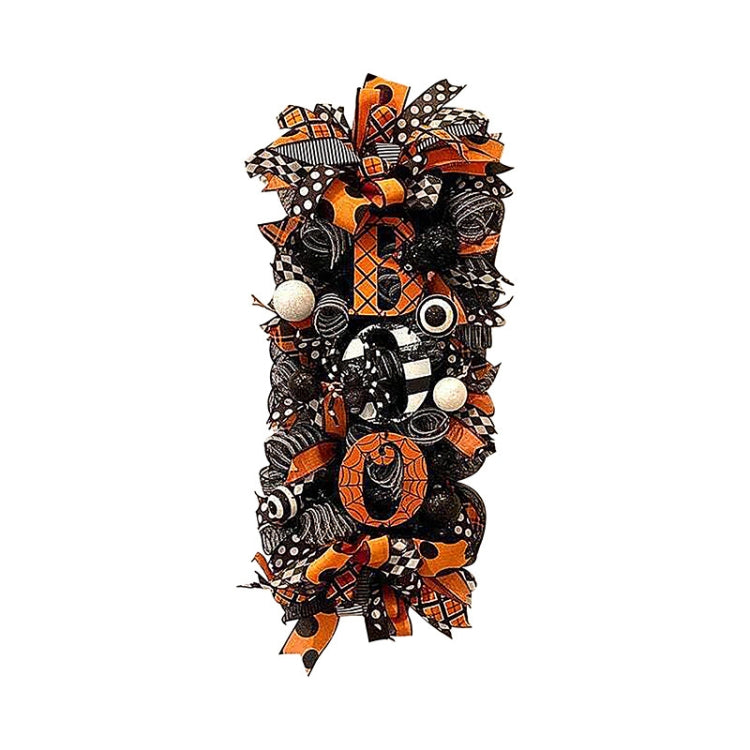 Halloween Wreath Door Hanging Pumpkin Wreath Doorplate Garden Decoration Pendant