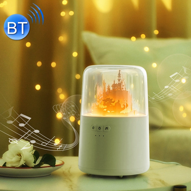 Creative Light and Shadow Bluetooth 4.2 Speaker Lamp Bedroom USB Charging Night Light(White)