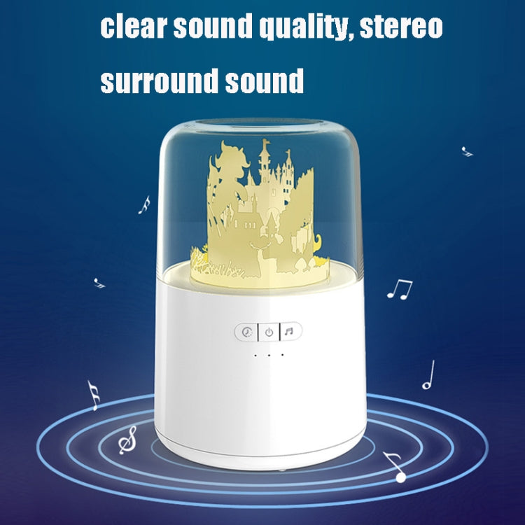 Creative Light and Shadow Bluetooth 4.2 Speaker Lamp Bedroom USB Charging Night Light(White)