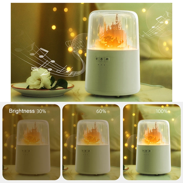 Creative Light and Shadow Bluetooth 4.2 Speaker Lamp Bedroom USB Charging Night Light(White)