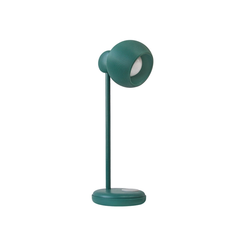 Simple Desktop LED Eye Protection Desk Lamp Student Bedroom USB Charging Reading Lamp, Style:Round(Green)