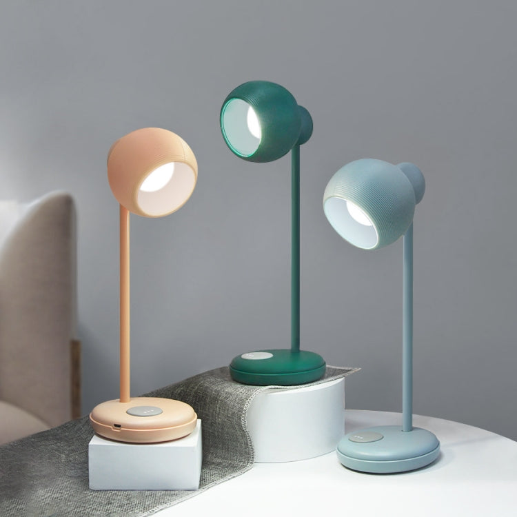 Simple Desktop LED Eye Protection Desk Lamp Student Bedroom USB Charging Reading Lamp, Style:Round(Green)