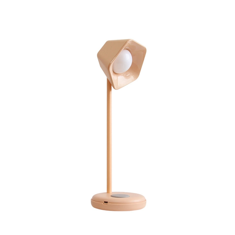 Simple Desktop LED Eye Protection Desk Lamp Student Bedroom USB Charging Reading Lamp, Style:Square(Pink)