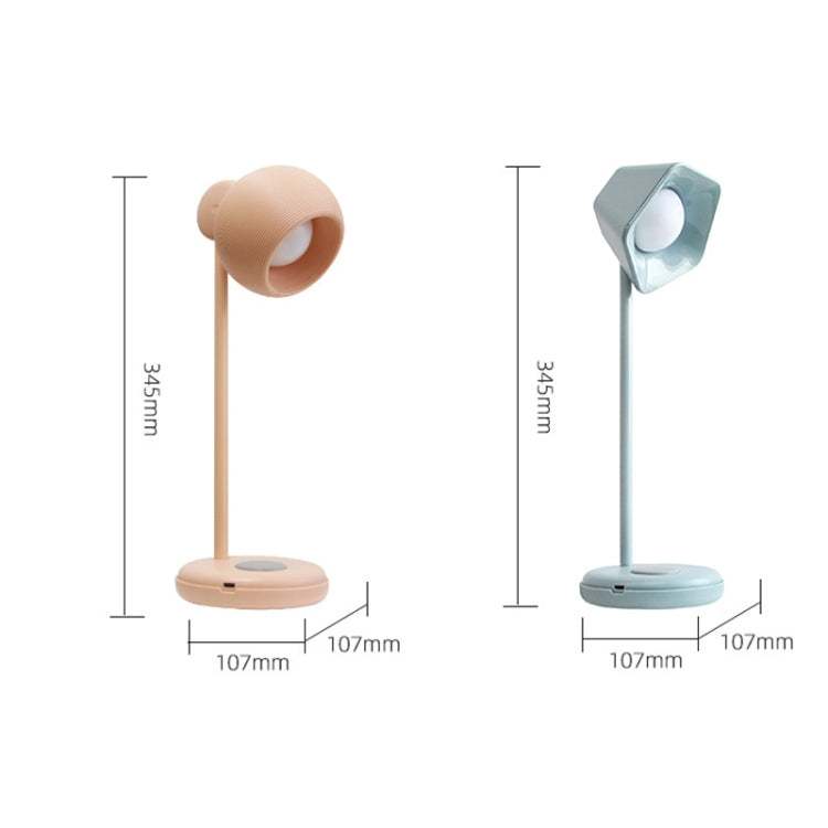 Simple Desktop LED Eye Protection Desk Lamp Student Bedroom USB Charging Reading Lamp, Style:Square(Pink)