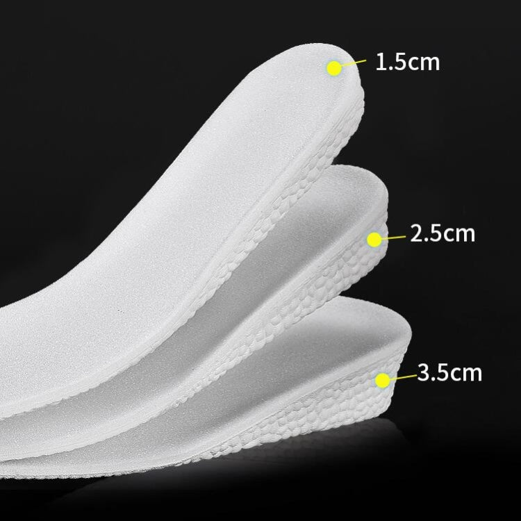 5 Pairs Inner Increased Insoles Sports Shock Absorption Increased Breathable Sweat-absorbent Deodorant Invisible Pad, Thickness:3.5cm