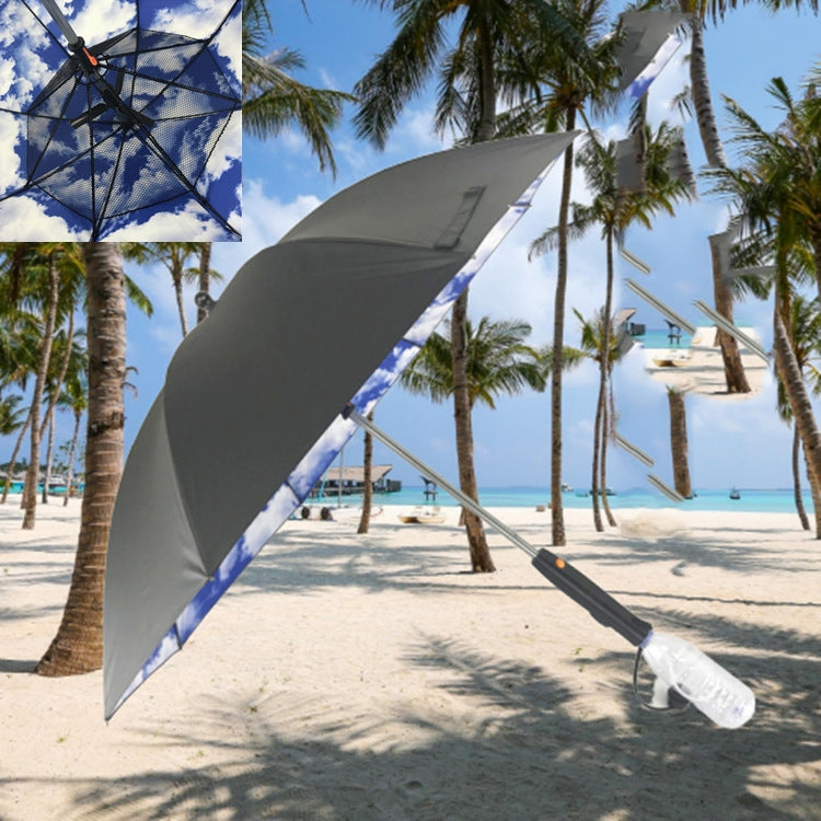 Sunscreen Spray Fan Umbrella Anti-ultraviolet Sunshade Long Handle Sun and Rain Umbrella, Colour: Yellow