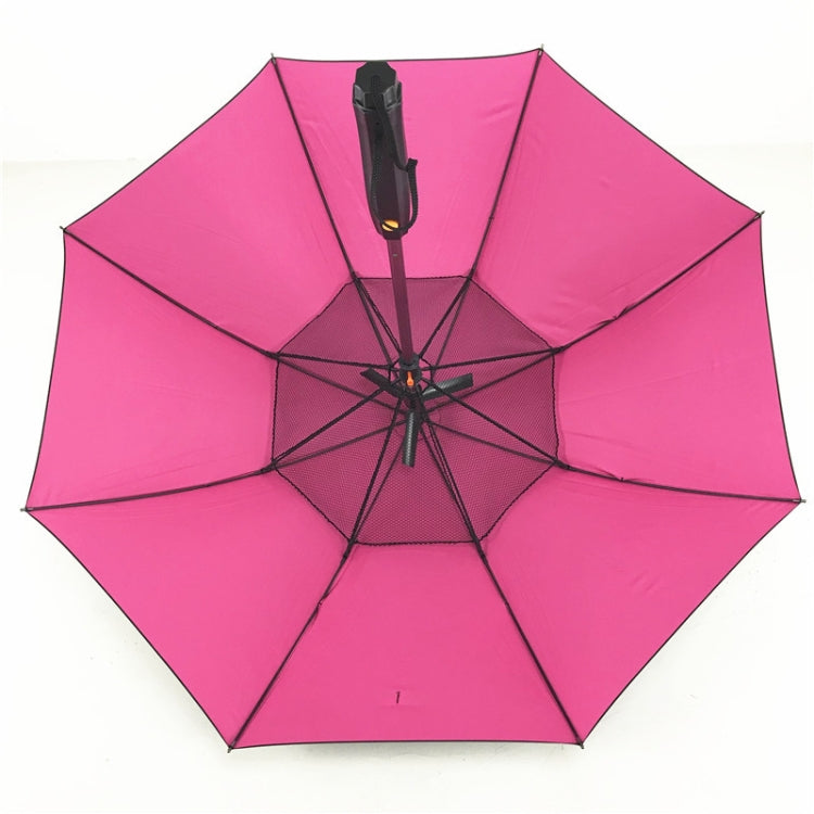 Sunscreen Spray Fan Umbrella Anti-ultraviolet Sunshade Long Handle Sun and Rain Umbrella, Colour: Rose Red