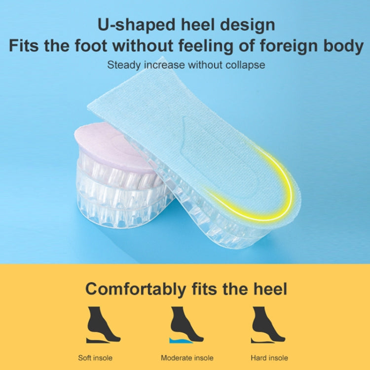 10 Pairs JF101 Invisible Transparent Silicone Heightening Pad Heel Heightening Insole Shock Absorption Half Pad, Specification:Three Layer