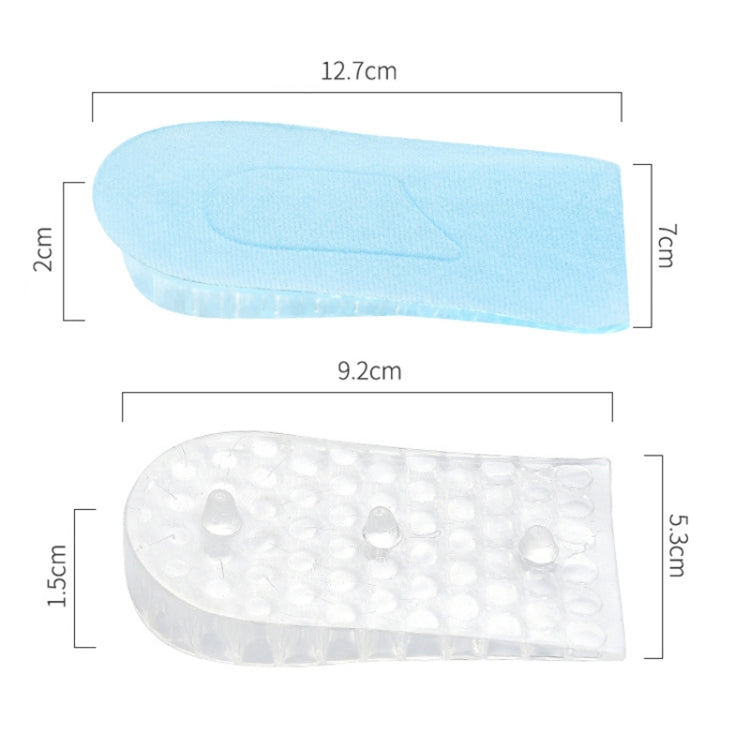 10 Pairs JF101 Invisible Transparent Silicone Heightening Pad Heel Heightening Insole Shock Absorption Half Pad, Specification:Three Layer