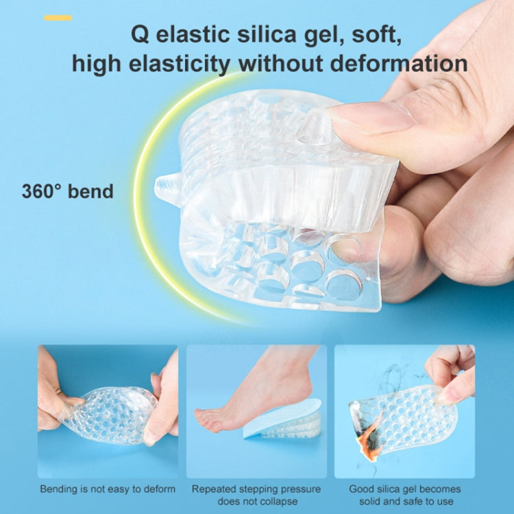 10 Pairs JF101 Invisible Transparent Silicone Heightening Pad Heel Heightening Insole Shock Absorption Half Pad, Specification:Three Layer